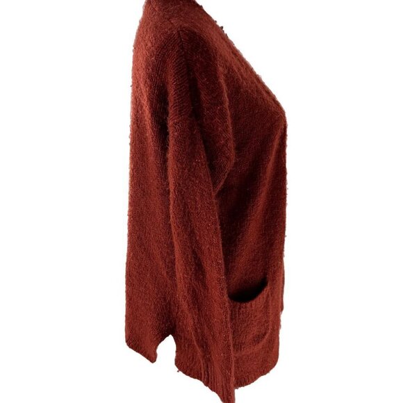 Abercrombie Womens pocket Cardigan Size X Small Soft Cozy Sweater Burnt Orange - Picture 5 of 15